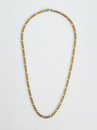 Stainless Steel Cuban Two Tone Necklace-230 Jewelry-ALEN JEWELRY-Coastal Bloom Boutique, find the trendiest versions of the popular styles and looks Located in Indialantic, FL