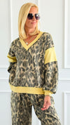 Leopard Stripe Wide Leg Pant Set-210 Loungewear/Sets-J.NNA-Coastal Bloom Boutique, find the trendiest versions of the popular styles and looks Located in Indialantic, FL