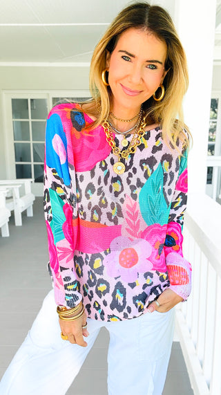 Italian St Tropez Wild Bloom Sweater - Designed by CB.