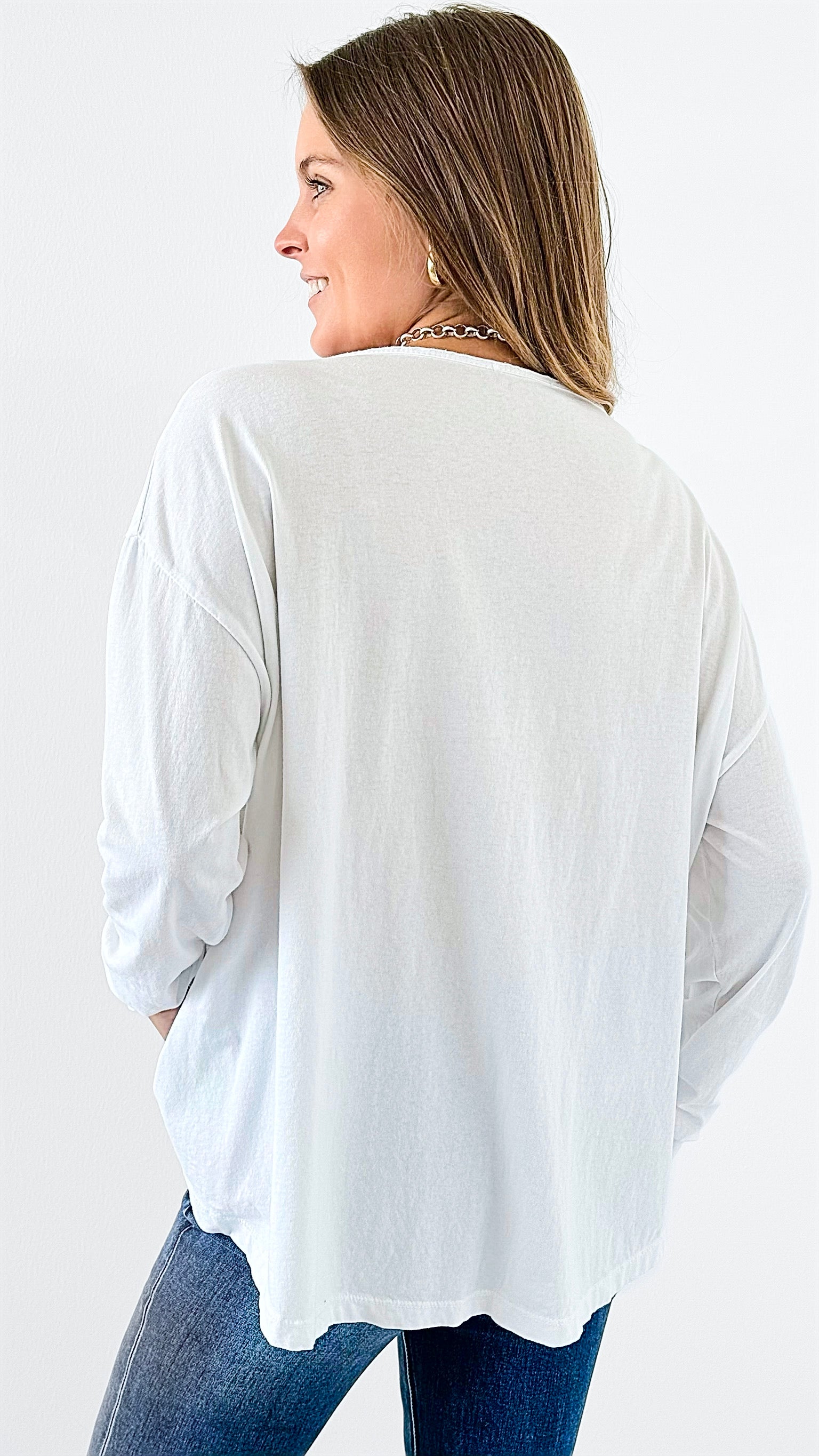 Sparkling Bloom Italian Tee-110 Short Sleeve Tops-Italianissimo-Coastal Bloom Boutique, find the trendiest versions of the popular styles and looks Located in Indialantic, FL