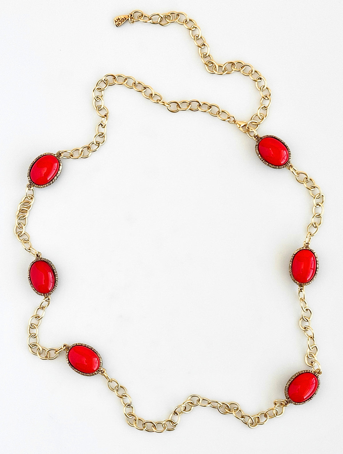 Chunky Station Long Necklace- Coral-230 Jewelry-YOCHI-Coastal Bloom Boutique, find the trendiest versions of the popular styles and looks Located in Indialantic, FL