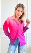 Gradient Button-up Blouse-130 Long Sleeve Tops-KIWI-Coastal Bloom Boutique, find the trendiest versions of the popular styles and looks Located in Indialantic, FL