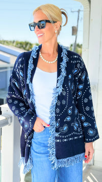 Midnight Canyon Fringe Cardigan