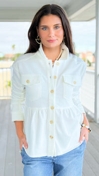 Peplum Ease Terry Jacket