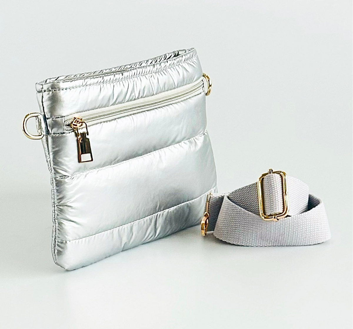 Urban Puff Crossbody - Silver-240 Bags-NYW-Coastal Bloom Boutique, find the trendiest versions of the popular styles and looks Located in Indialantic, FL