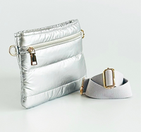 Urban Puff Crossbody - Silver-240 Bags-NYW-Coastal Bloom Boutique, find the trendiest versions of the popular styles and looks Located in Indialantic, FL