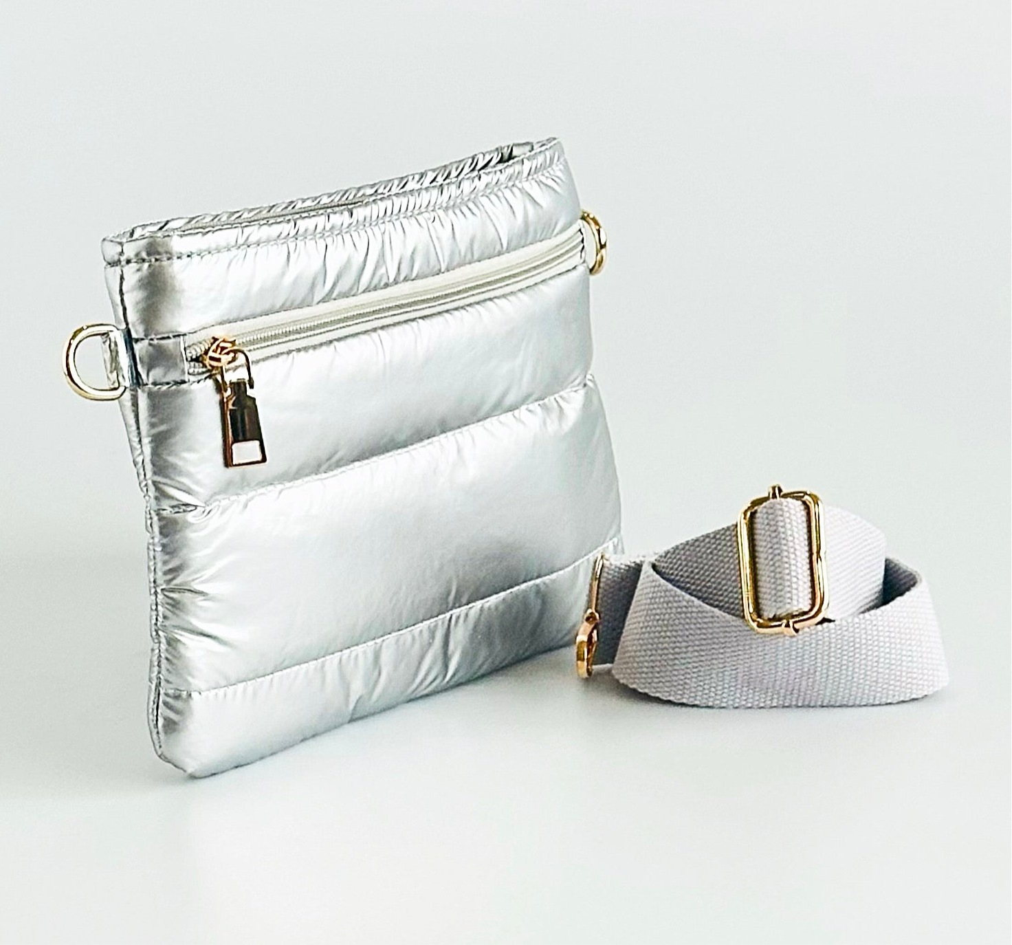 Urban Puff Crossbody - Silver-240 Bags-NYW-Coastal Bloom Boutique, find the trendiest versions of the popular styles and looks Located in Indialantic, FL