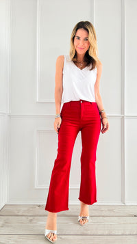 Blazing Confidence Flare Pants - Red-170 Bottoms-La Miel-Coastal Bloom Boutique, find the trendiest versions of the popular styles and looks Located in Indialantic, FL