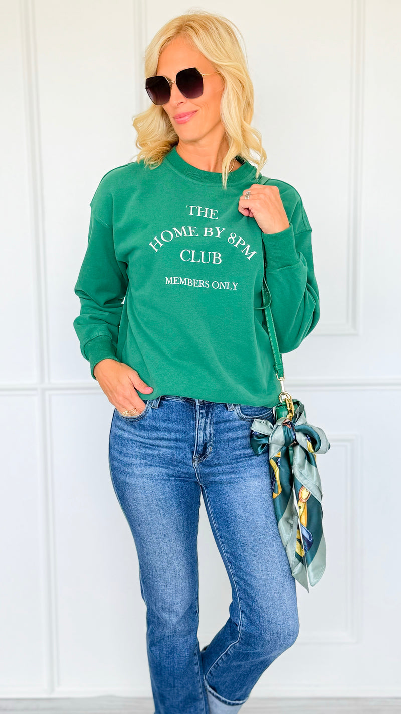 Homebody Club Graphic Sweatshirt-110 Long Sleeve Tops-Gilli-Coastal Bloom Boutique, find the trendiest versions of the popular styles and looks Located in Indialantic, FL