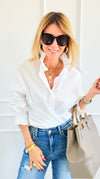 Sophia Ruffled Italian Shirt-110 Long Sleeve Tops-TATTOO Z-Coastal Bloom Boutique, find the trendiest versions of the popular styles and looks Located in Indialantic, FL