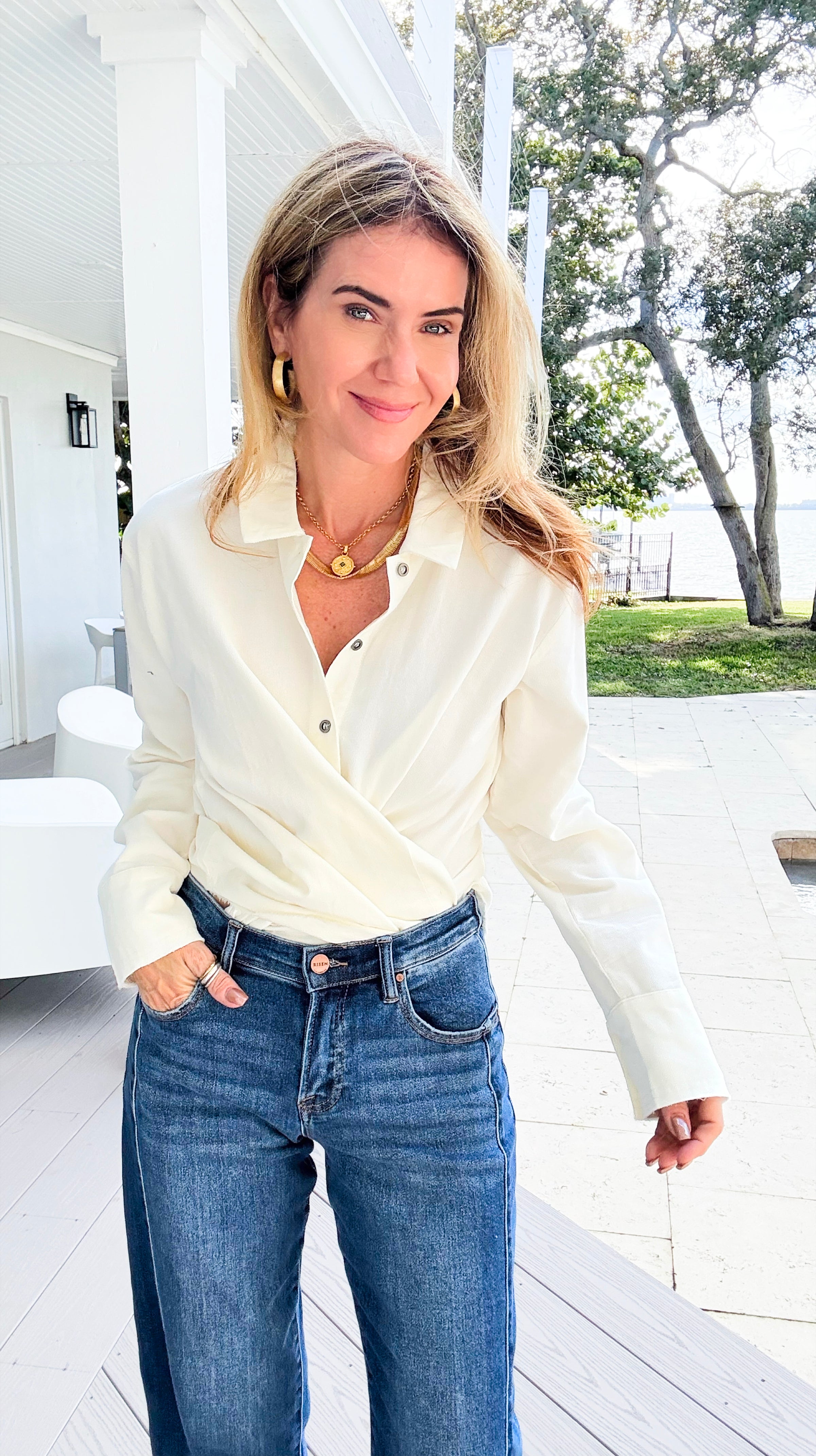 Everyday Ease Button-Down Top