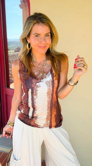Mocha Mirage Italian Knit Tank Top