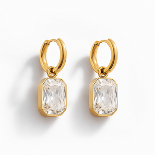 Stainless Steel Radiant Edge Earrings