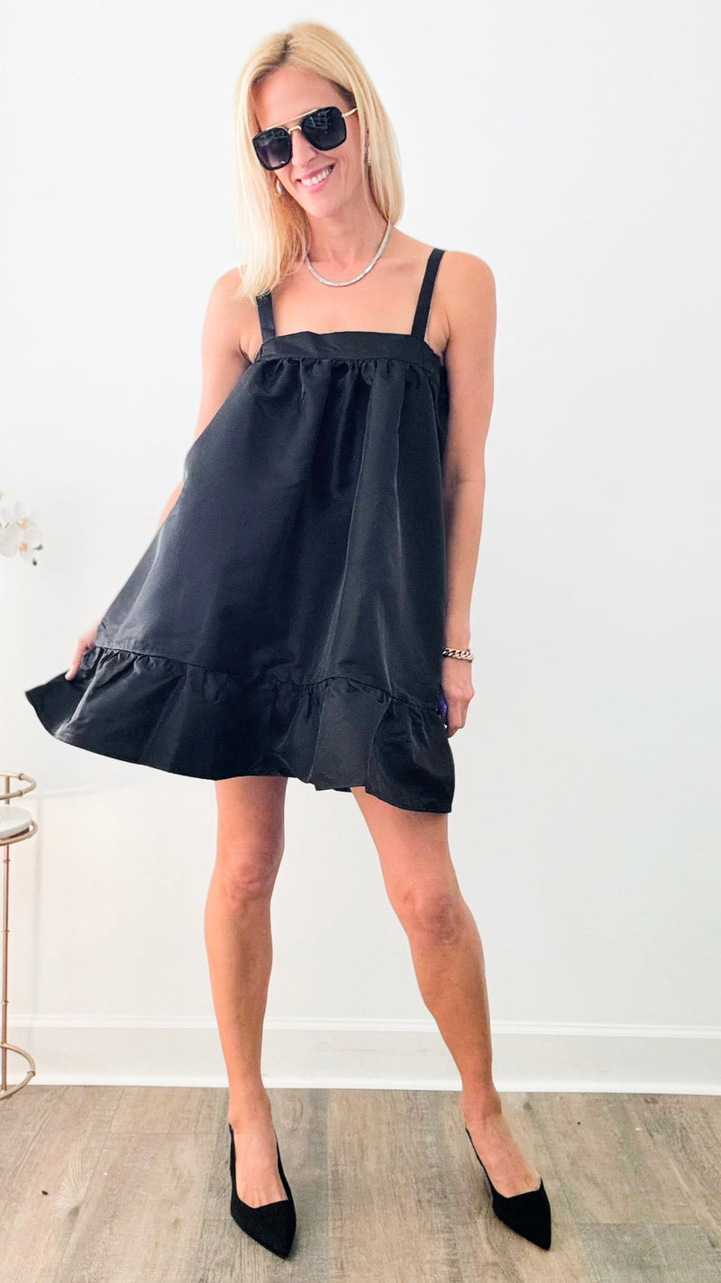 Ruffle Mini Dress - Black-200 Dresses/Jumpsuits/Rompers-Rousseau-Coastal Bloom Boutique, find the trendiest versions of the popular styles and looks Located in Indialantic, FL