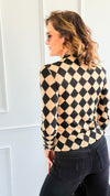 Checkmate Long Sleeve Mesh Top - Taupe-110 Long Sleeve Tops-7Mango7-Coastal Bloom Boutique, find the trendiest versions of the popular styles and looks Located in Indialantic, FL
