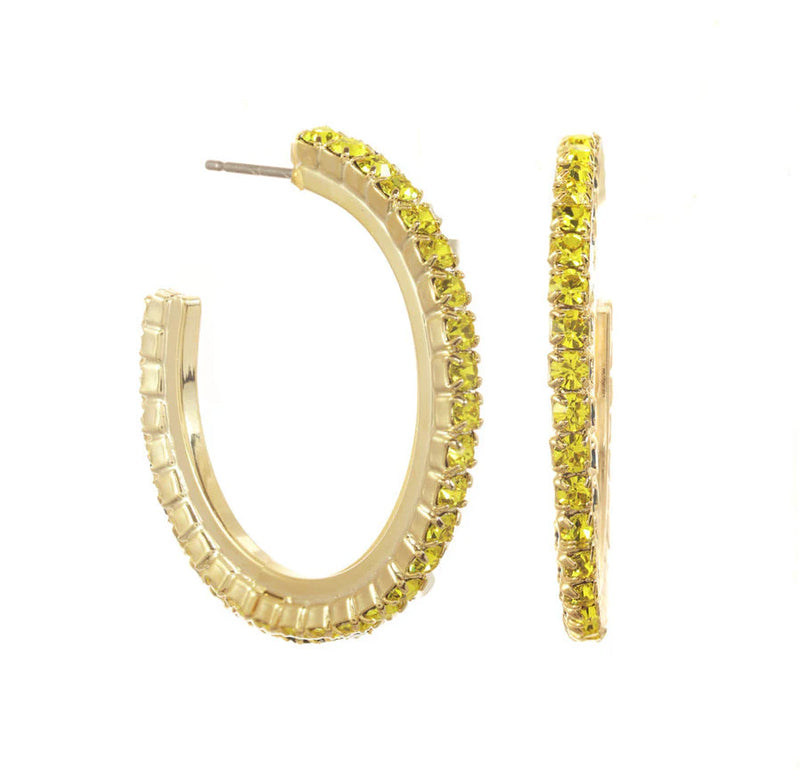 Citrus Glam Hoop Earrings - Jonquil - TOVA-230 Jewelry-TOVA-Coastal Bloom Boutique, find the trendiest versions of the popular styles and looks Located in Indialantic, FL