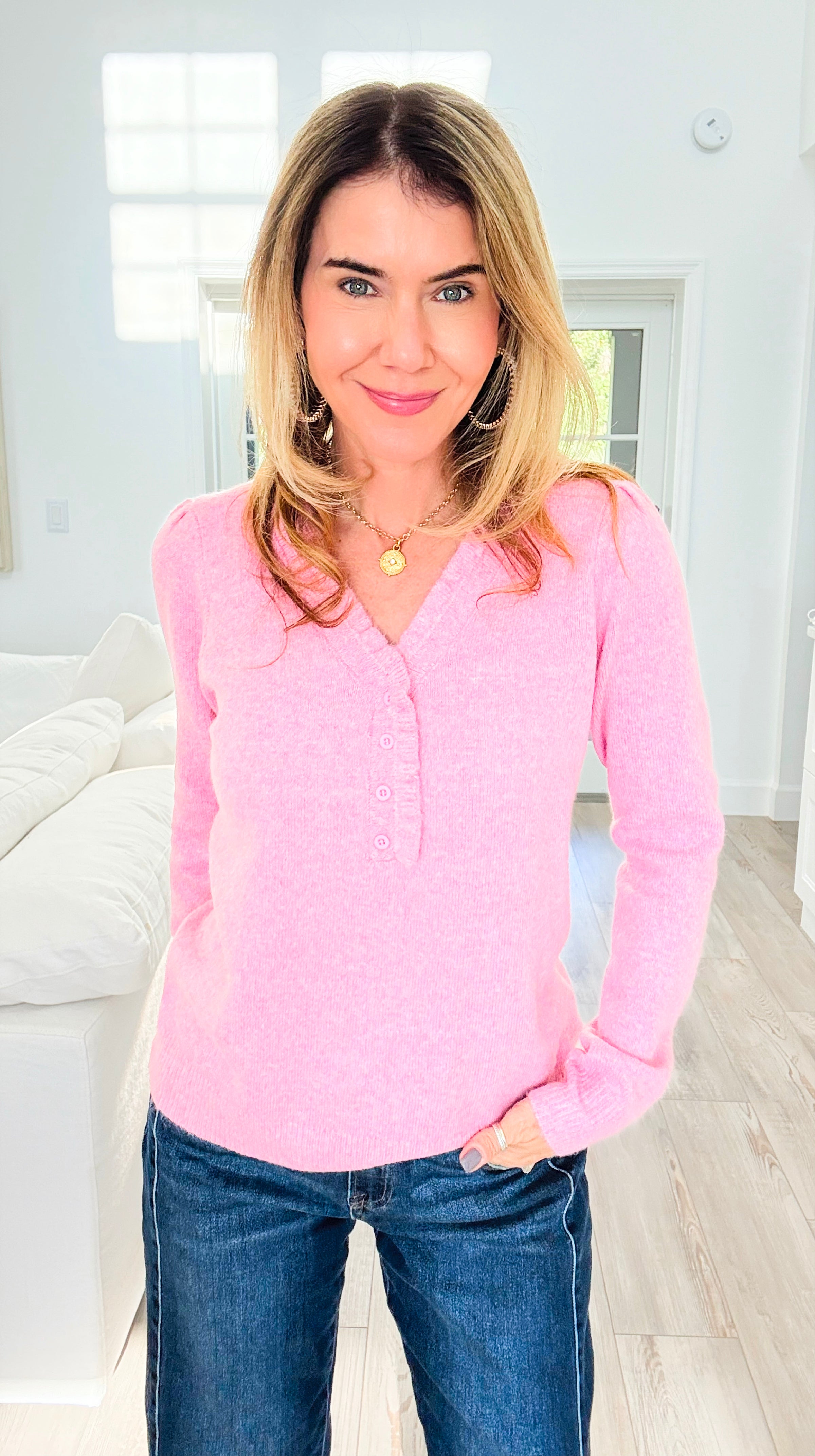 Ruffle Whisper Knit Sweater-140 Sweaters-Staccato-Coastal Bloom Boutique, find the trendiest versions of the popular styles and looks Located in Indialantic, FL