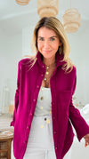Pre Auth - Eileen Fall Shacket - Magenta-160 Jackets-Rosio-Coastal Bloom Boutique, find the trendiest versions of the popular styles and looks Located in Indialantic, FL
