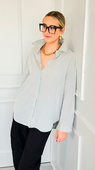 Dreamer Pinstripe Statement Blouse