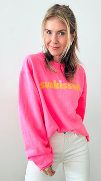 Sunkissed Graphic Sweatshirt - Pink-120 Graphic-WKNDER-Coastal Bloom Boutique, find the trendiest versions of the popular styles and looks Located in Indialantic, FL