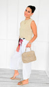 Wrapped Intention Belted Italian Pants- White-100 Pants-Italianissimo-Coastal Bloom Boutique, find the trendiest versions of the popular styles and looks Located in Indialantic, FL