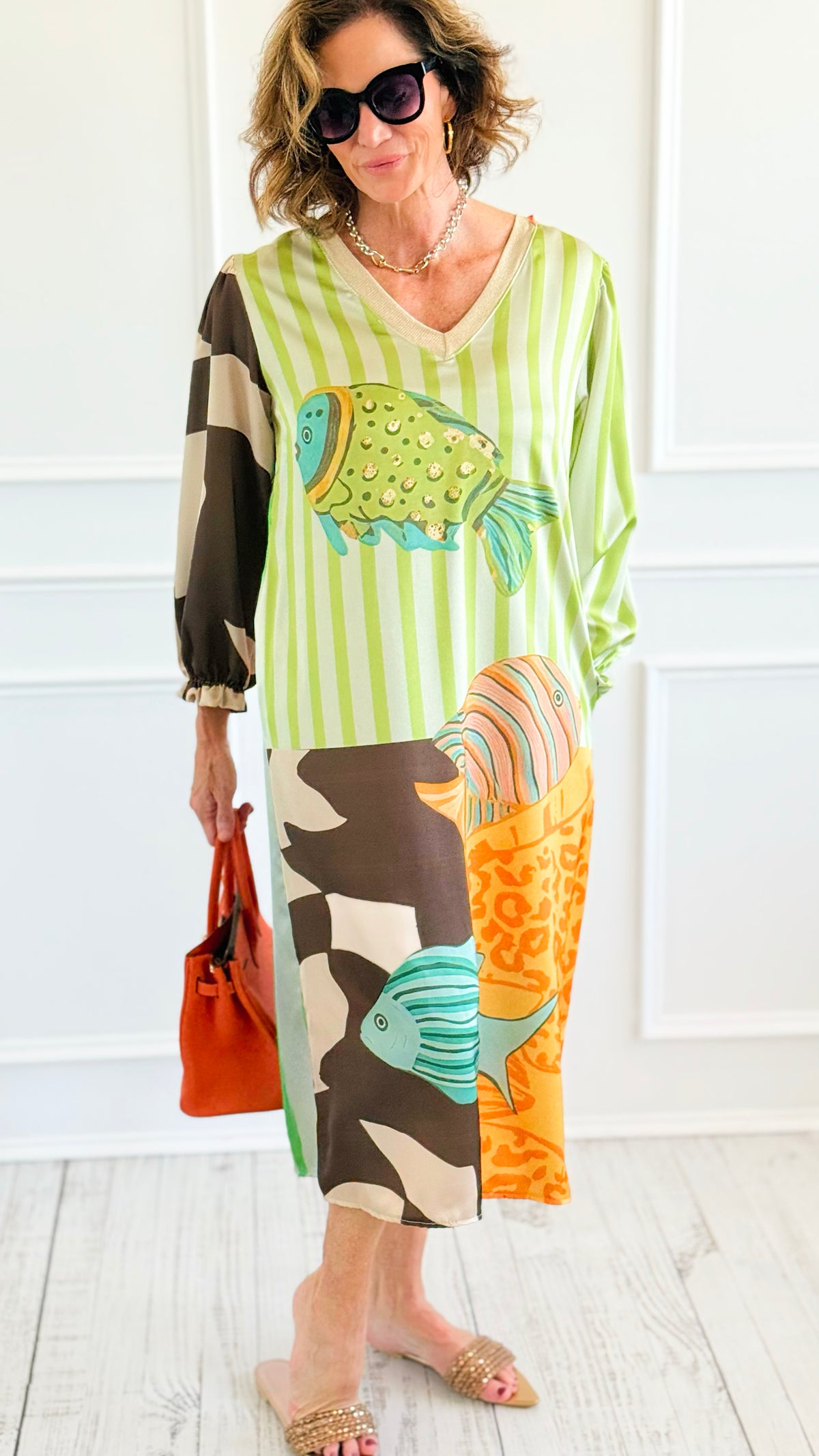 Underwater Bliss Long Sleeve Italian Dress-200 Dresses/Jumpsuits/Rompers-AMIRA-Coastal Bloom Boutique, find the trendiest versions of the popular styles and looks Located in Indialantic, FL