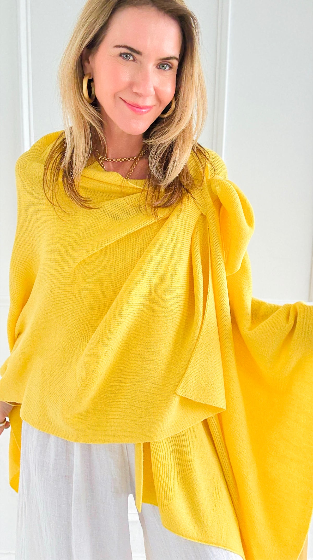Walk Away Poncho - Yellow-150 Cardigan Layers-NYW-Coastal Bloom Boutique, find the trendiest versions of the popular styles and looks Located in Indialantic, FL