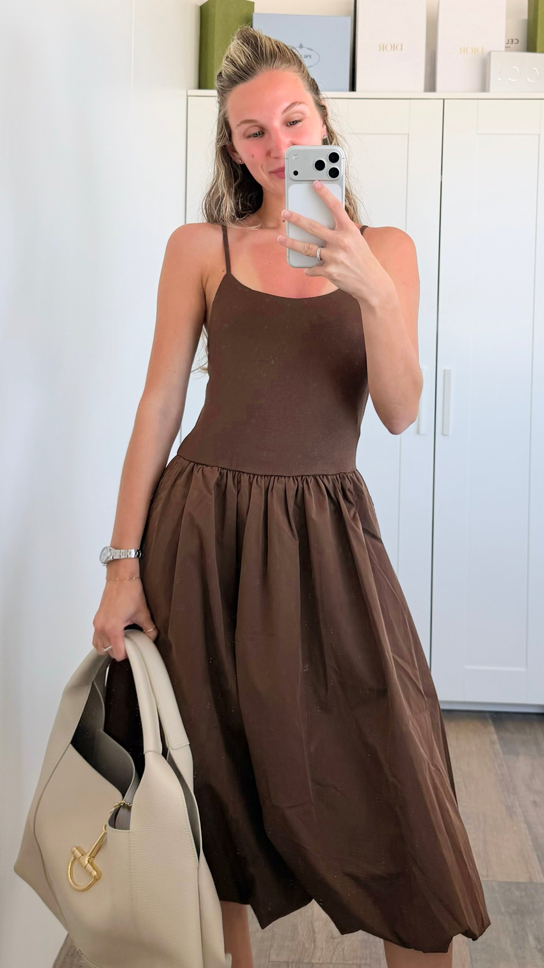 Modern Bubble Dress - Chocolate Coastal Bloom Modern Bubble Dress - Chocolate Coastal Bloom