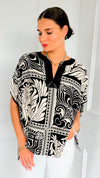 Sketchbook Stroll Popover Top-110 Short Sleeve Tops-GIGIO-Coastal Bloom Boutique, find the trendiest versions of the popular styles and looks Located in Indialantic, FL