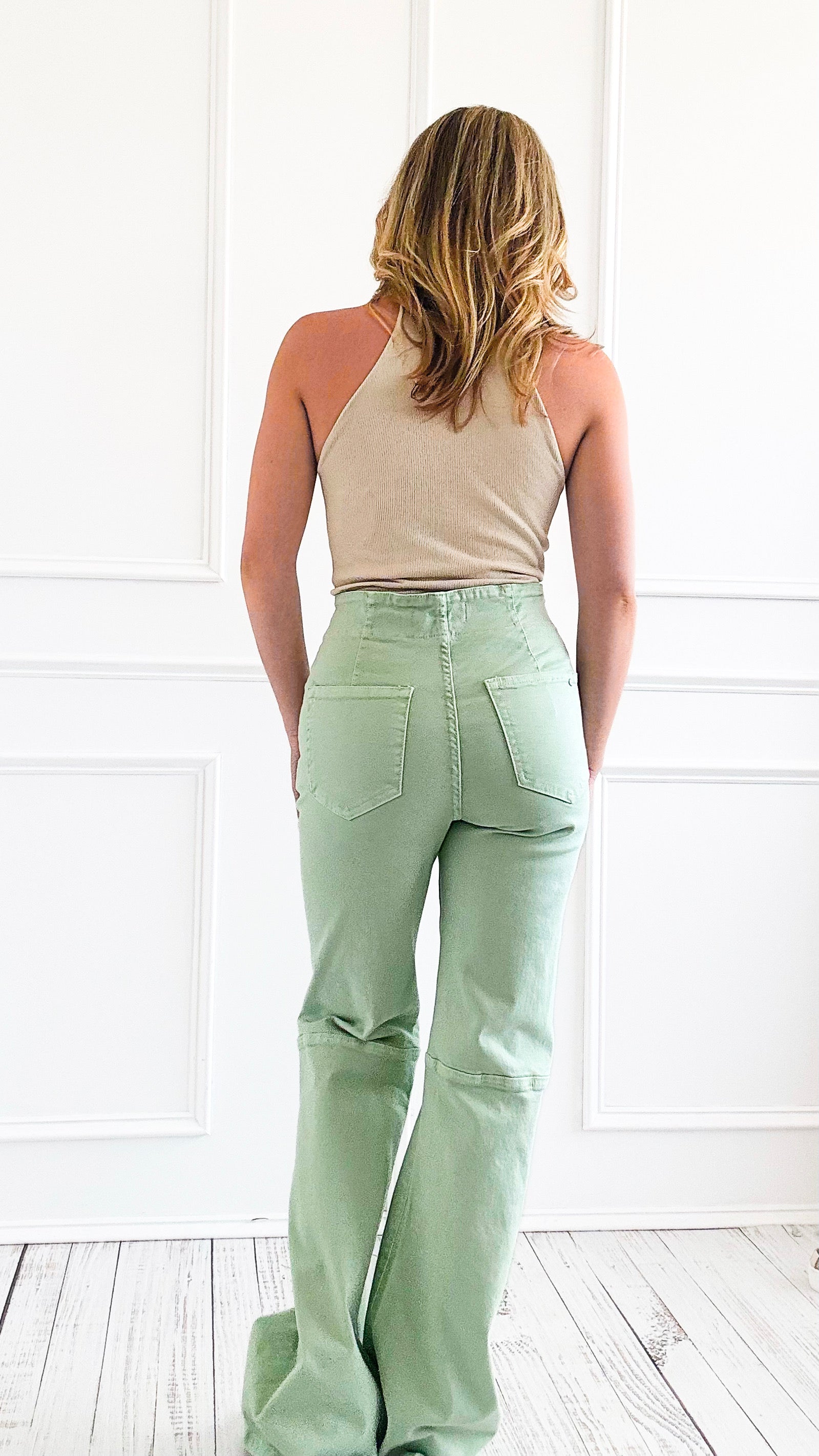 Double Button Flare Pants-190 Denim-Mica Denim-Coastal Bloom Boutique, find the trendiest versions of the popular styles and looks Located in Indialantic, FL