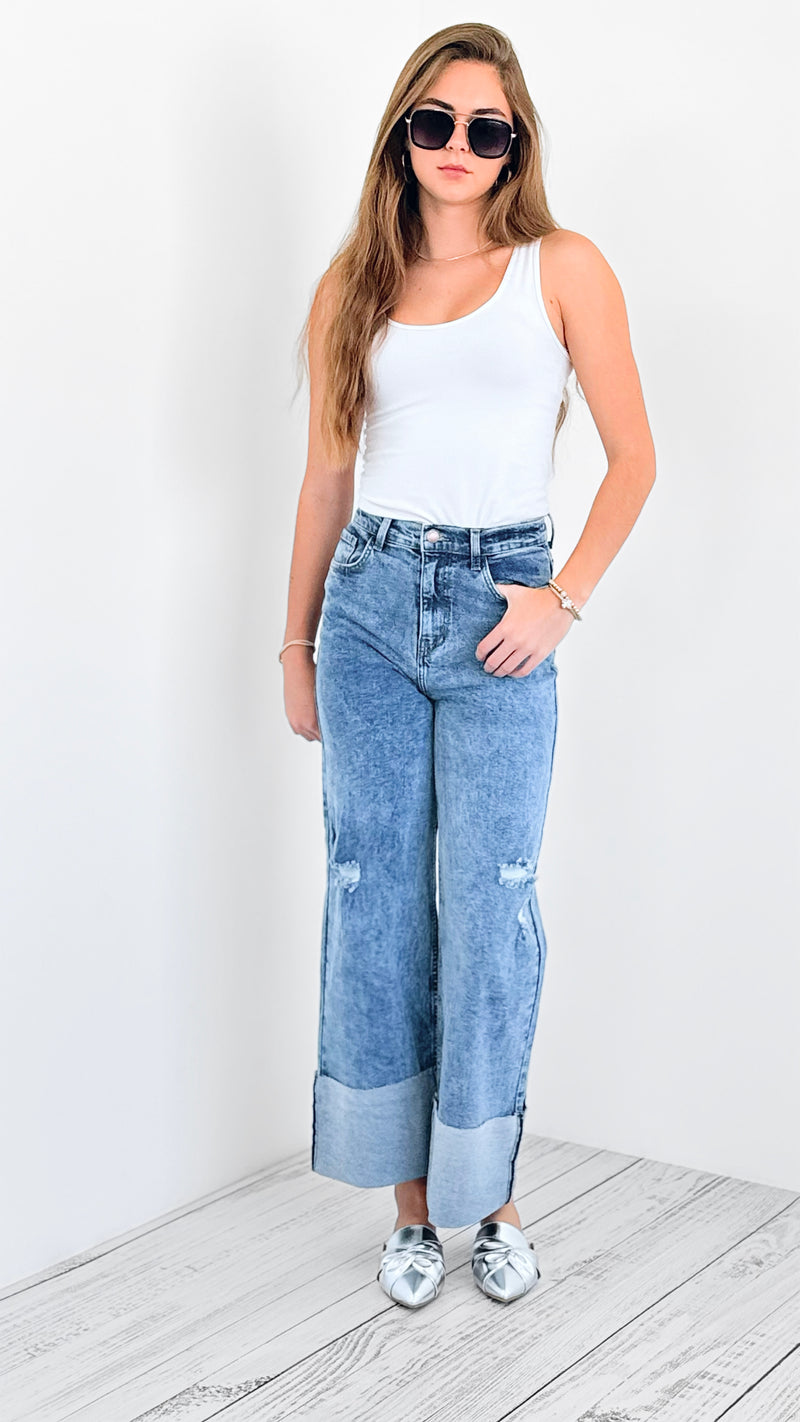 City Limits Wide-Leg Jeans-170 Bottoms-Vibrant M.i.U-Coastal Bloom Boutique, find the trendiest versions of the popular styles and looks Located in Indialantic, FL