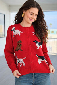 Puppy Love Knit Cardigan Sweater