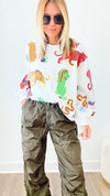 Walk About The Zoo Queen of Sparkles Sequin Sweatshirt - White-130 Long Sleeve Tops-Queen of Sparkles-Coastal Bloom Boutique, find the trendiest versions of the popular styles and looks Located in Indialantic, FL