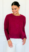 Brushed Melange Sweater - Cabernet-140 Sweaters-Zenana-Coastal Bloom Boutique, find the trendiest versions of the popular styles and looks Located in Indialantic, FL