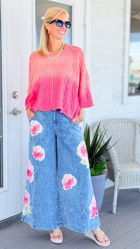 Vintage Blossom Corduroy Pants