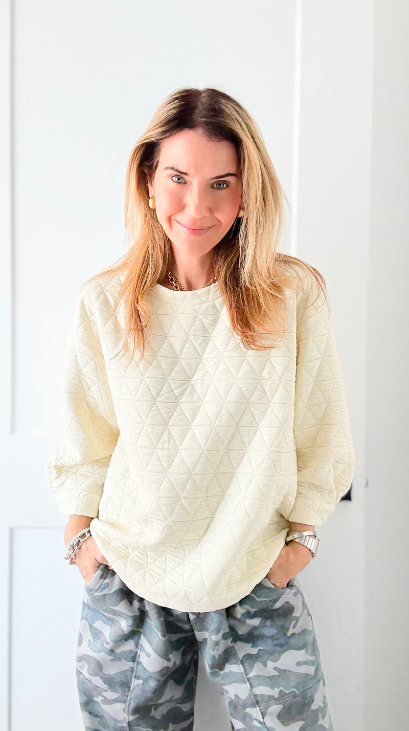 Quilted Ease Top-130 Long Sleeve Tops-JODIFL-Coastal Bloom Boutique, find the trendiest versions of the popular styles and looks Located in Indialantic, FL