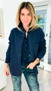 Eileen Fall Shacket - Navy-160 Jackets-Rosio-Coastal Bloom Boutique, find the trendiest versions of the popular styles and looks Located in Indialantic, FL