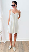 V-Neck Slip Dress - Cream-200 dresses/jumpsuits/rompers-Gigio-Coastal Bloom Boutique, find the trendiest versions of the popular styles and looks Located in Indialantic, FL