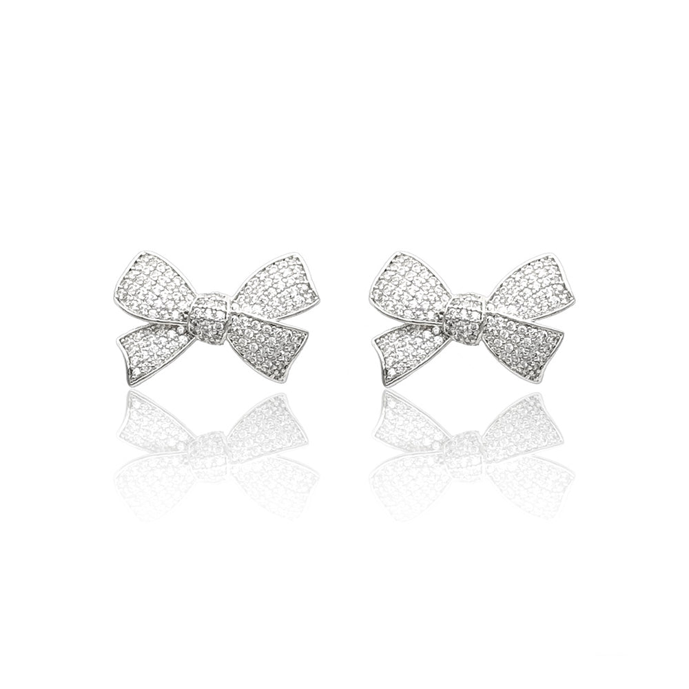 CZ Luxe Bow Stud Earrings-230 Jewelry-NYW-Coastal Bloom Boutique, find the trendiest versions of the popular styles and looks Located in Indialantic, FL