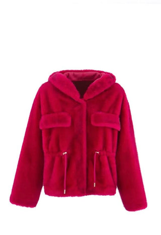 Cozy Cinch Italian Fur Jacket - Fuchsia