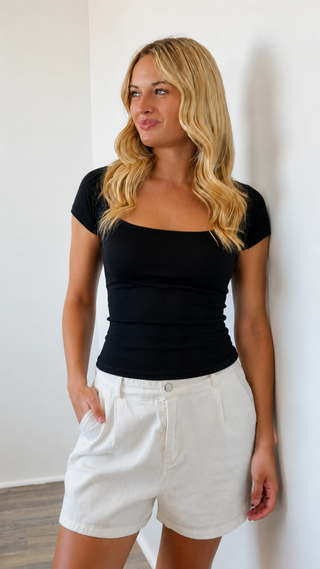 Bardot Ribbed Knit Top