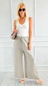 Relaxed Flare-Leg Italian Pant- Taupe-100 Pants-AZUL MONACO-Coastal Bloom Boutique, find the trendiest versions of the popular styles and looks Located in Indialantic, FL