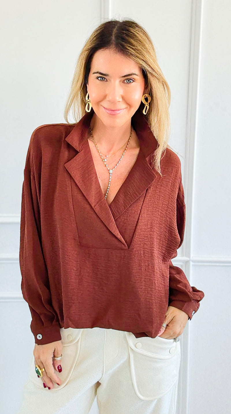 Textured Treasure Woven Top-110 Long Sleeve Tops-LIME 'N' CHILI-Coastal Bloom Boutique, find the trendiest versions of the popular styles and looks Located in Indialantic, FL