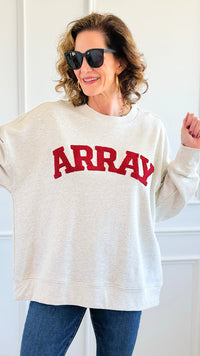 Word Play French Terry Sweatshirt-130 Long Sleeve Tops-White Birch-Coastal Bloom Boutique, find the trendiest versions of the popular styles and looks Located in Indialantic, FL