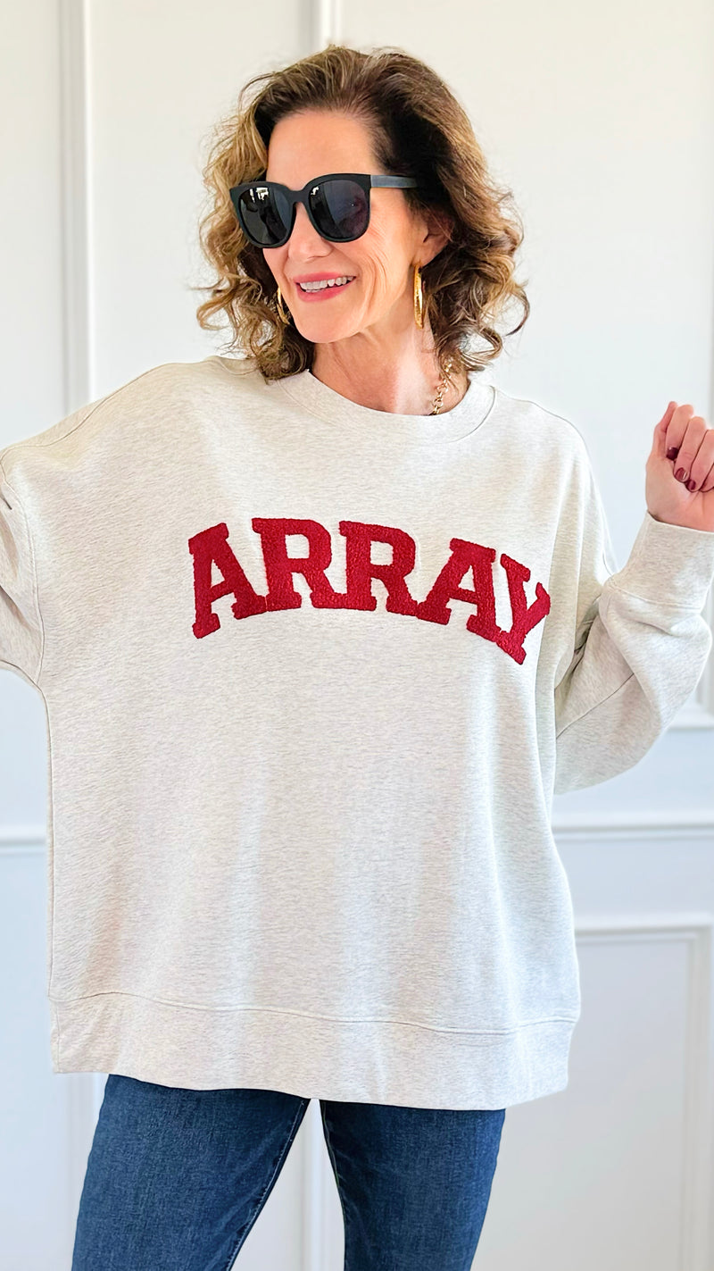 Word Play French Terry Sweatshirt-130 Long Sleeve Tops-White Birch-Coastal Bloom Boutique, find the trendiest versions of the popular styles and looks Located in Indialantic, FL