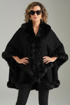 Winter Reverie Faux Fur Cape - Black-160 Jackets-NYW-Coastal Bloom Boutique, find the trendiest versions of the popular styles and looks Located in Indialantic, FL