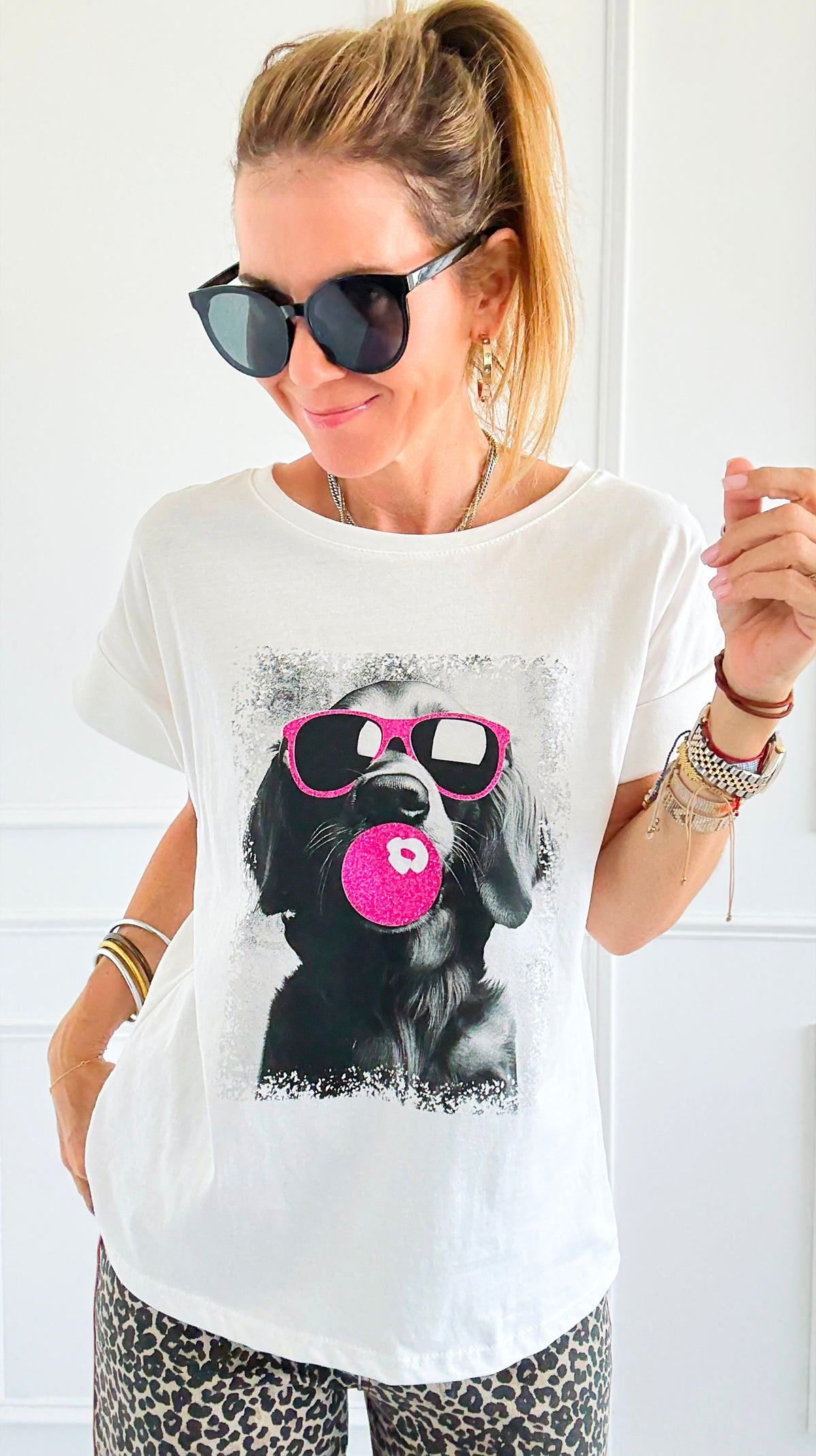 Sugar Pup Vibes Italian Graphic Tee-110 Short Sleeve Tops-FIRSTAGE-Coastal Bloom Boutique, find the trendiest versions of the popular styles and looks Located in Indialantic, FL