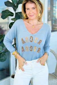 Amour Amour V-Neck Italian Sweater