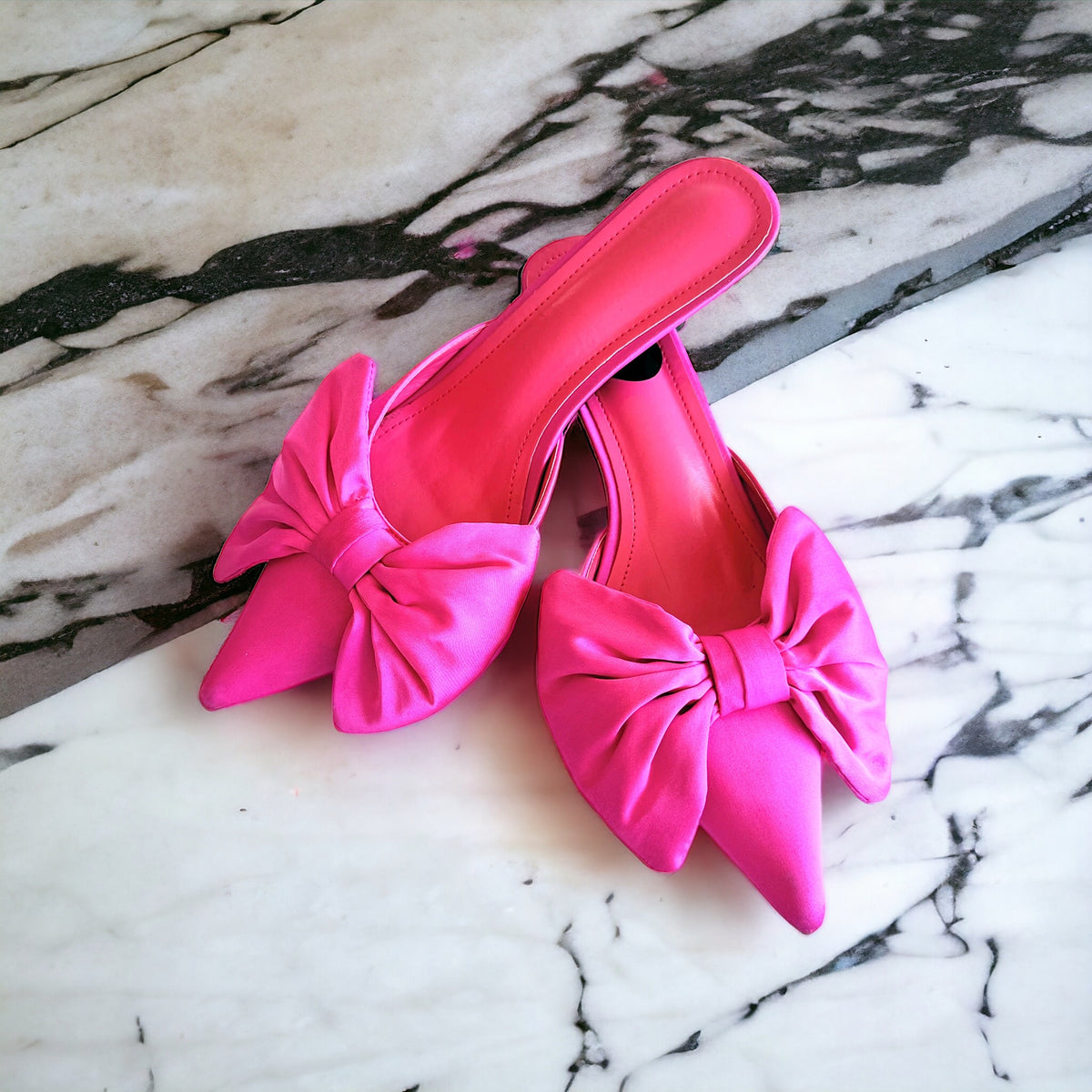 Pink Bow Mules-Pink-250 Shoes-Darling-Coastal Bloom Boutique, find the trendiest versions of the popular styles and looks Located in Indialantic, FL