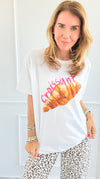 Croissant Italian T-Shirt-110 Short Sleeve Tops-Italianissimo-Coastal Bloom Boutique, find the trendiest versions of the popular styles and looks Located in Indialantic, FL